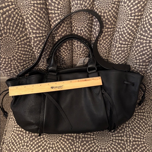 Aimee Kestenberg Essence Black Leather Satchel Bag with Strap NWT - Picture 13 of 16